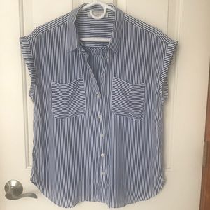 LOFT blue/white striped blouse. LP